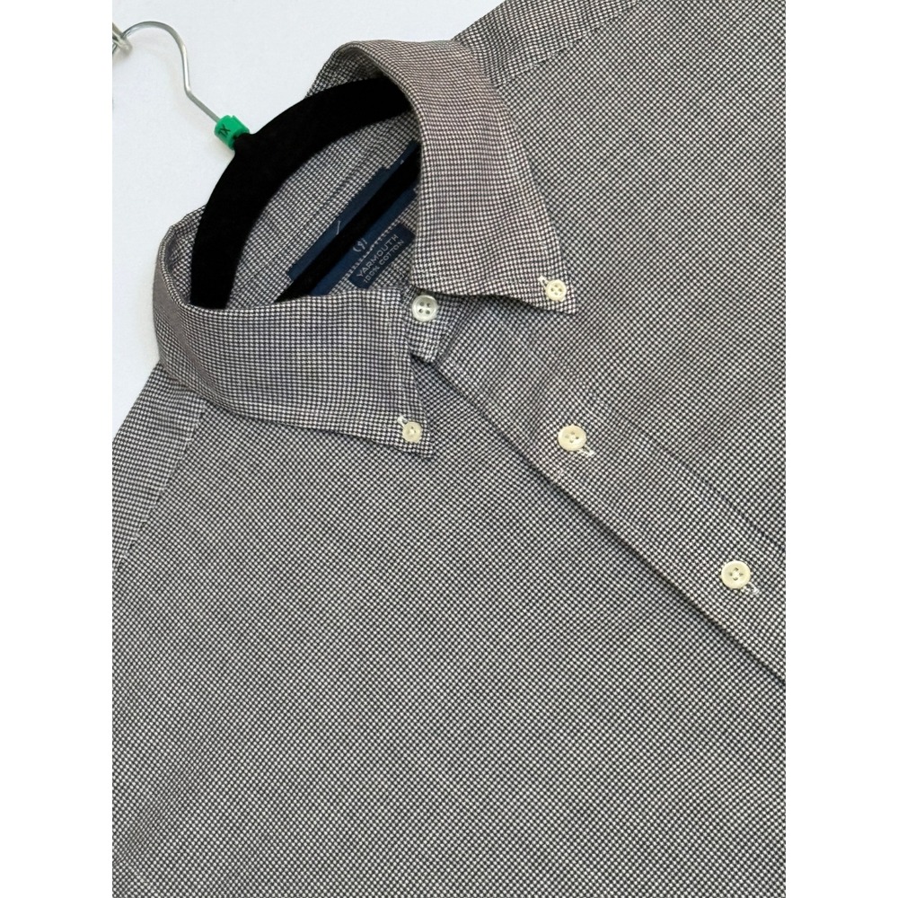 Ralph Lauren Yarmouth Mens‎ 17.5 34/35 Gingham Cotton Dress Shirt Black White